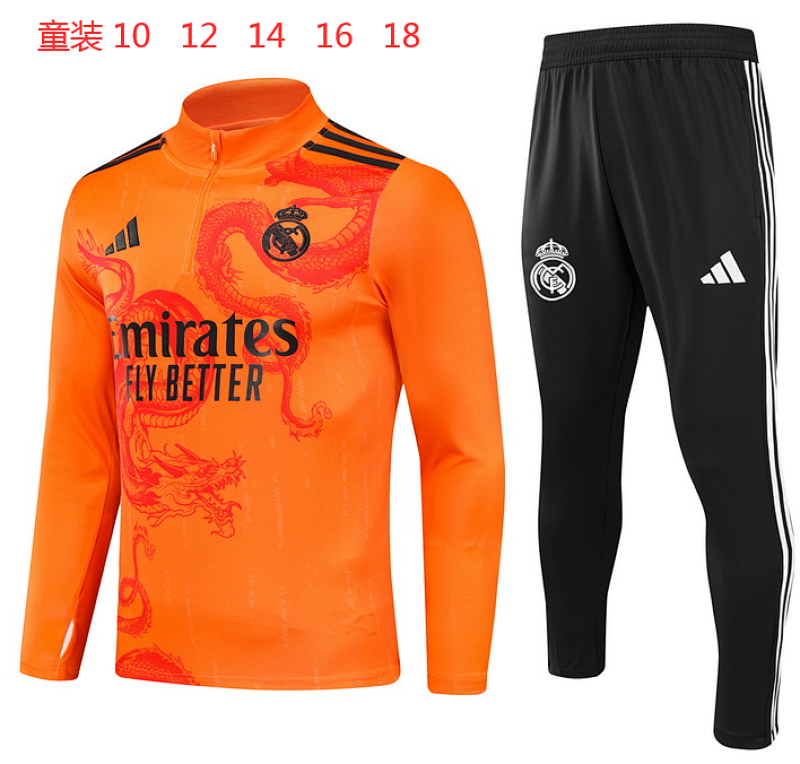 24-25 Real Madrid Kids Long Sleeve Training Suit