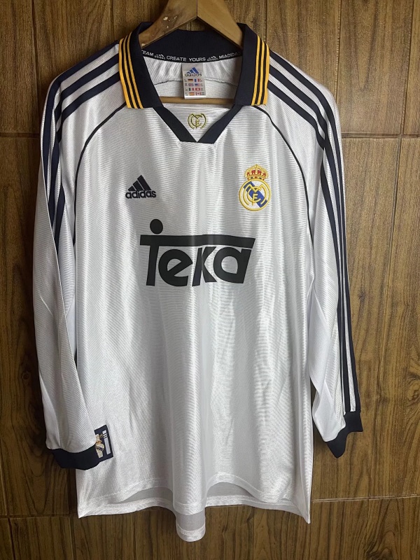 2000 Real Madrid Home Retro Long Sleeve Jerseys