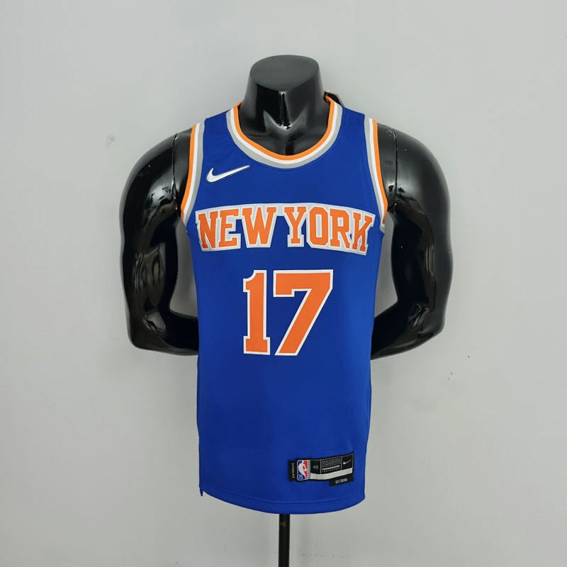 75th Anniversary Lin #17 New York Knicks Blue NBA Jersey S-XXL