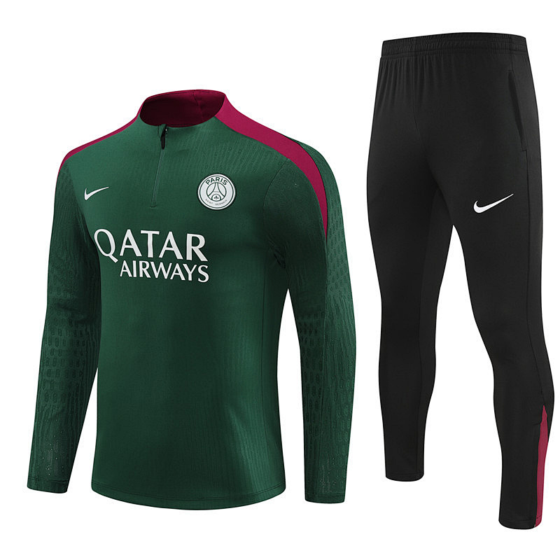 24-25 Paris Green Player Version Long Sleeve Training Suit