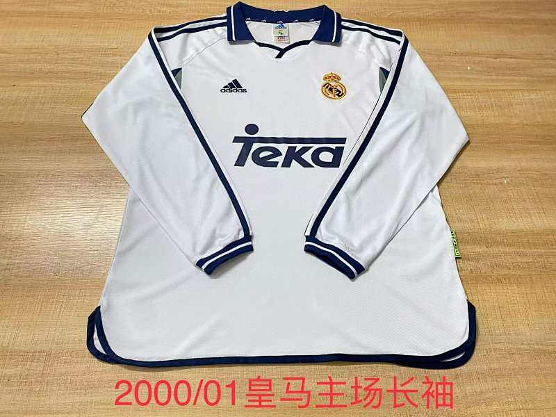 2000-01 Real Madrid Home Retro Long Sleeve Jerseys