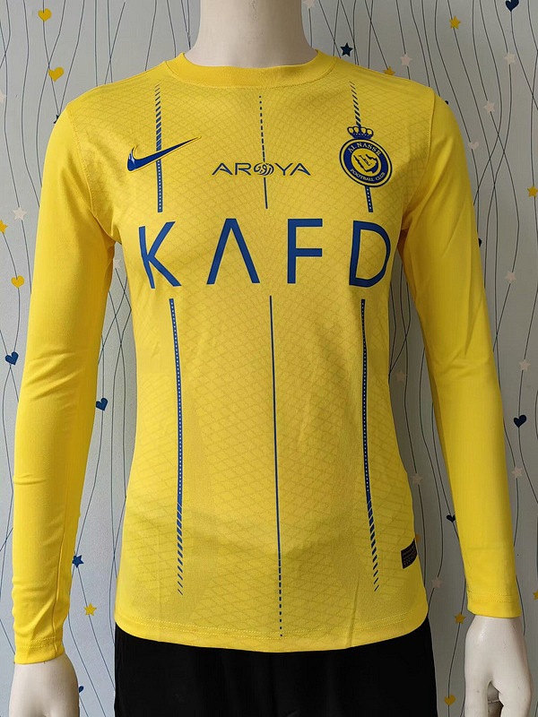 23-24 Al-Nassr Home Player Version Long Sleeve Jerseys