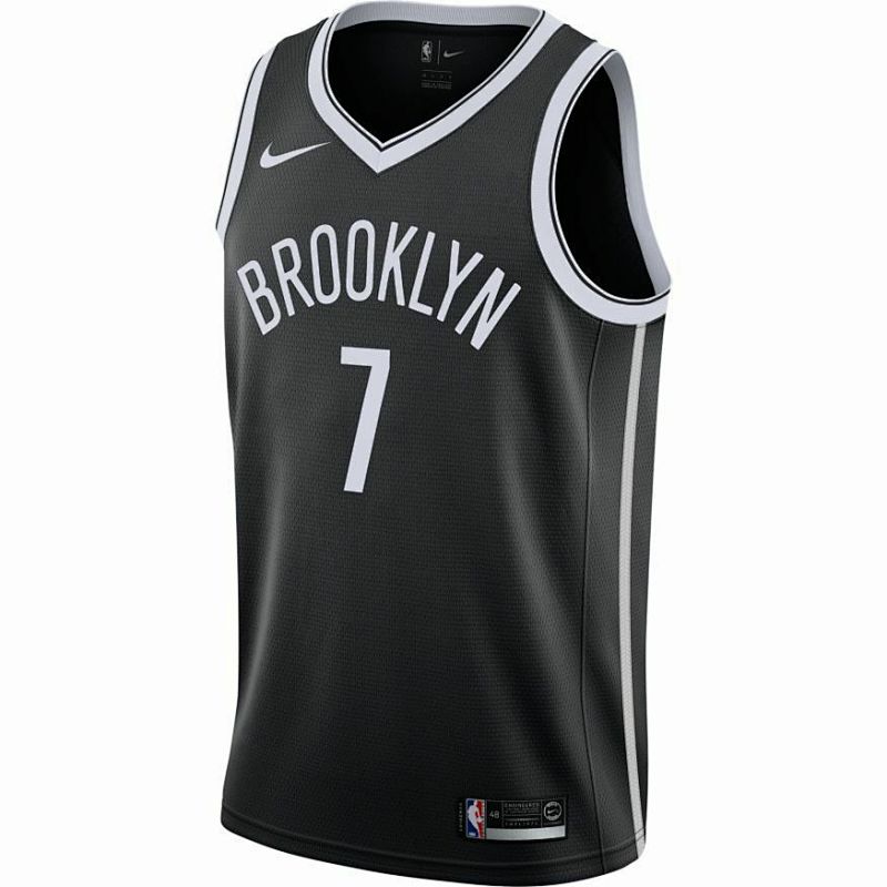 Nets Durant #7 Black Embroidery