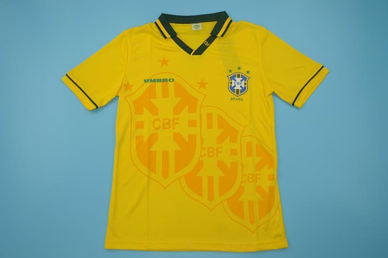 1993-94 Brazil Home Retro Yellow Commemorative Jerseys