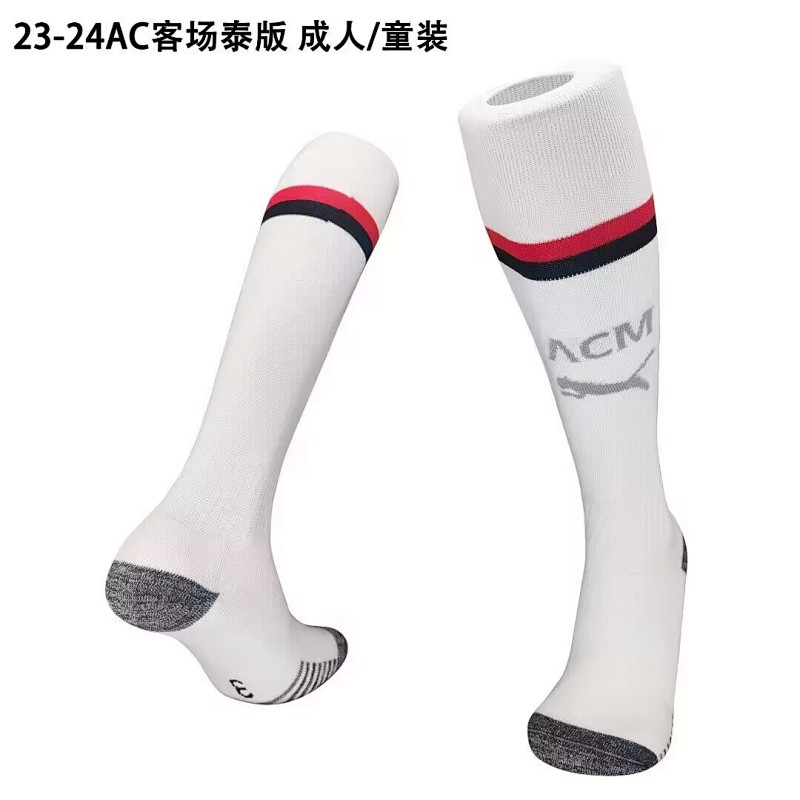 23-24 AC Milan Away Adult Kids Socks