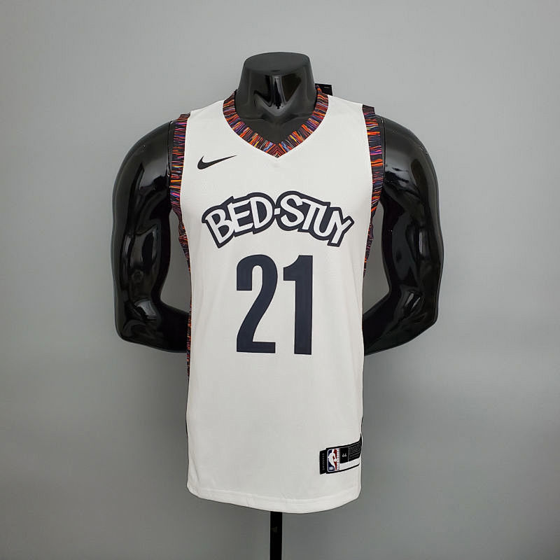 brooklyn#21 Brooklyn Nets City version White NBA jersey Size S-XXL