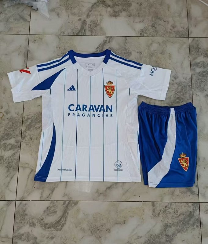 24-25 Real Zaragoza Home Kids Jerseys