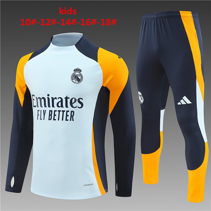 24-25 Real Madrid Kids Long Sleeve Training Suit