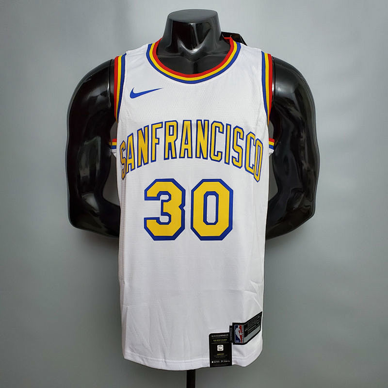 Curry #30 Golden State Warriors Retro white NBA jersey Size XS-XXL