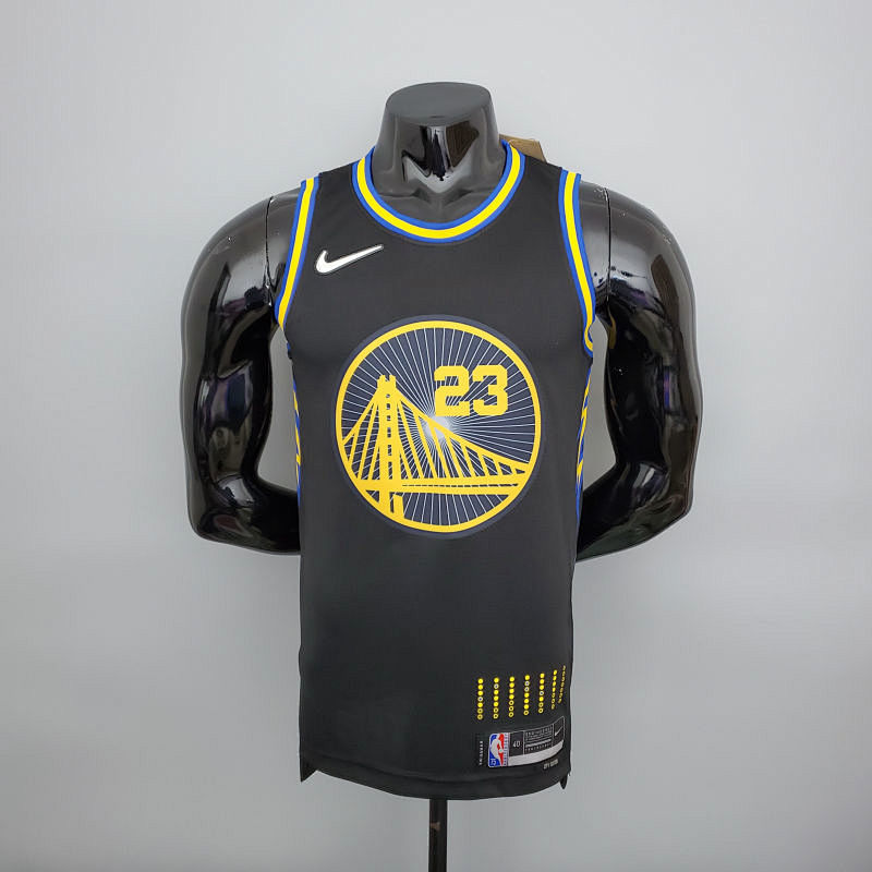 2022 75th Anniversary green#23 Warriors City Edition Black NBA Jersey S-XXL