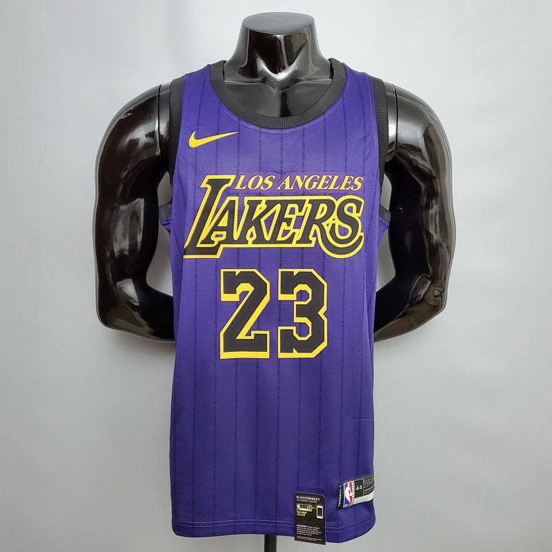 James #23 Lakers Round neck purple NBA jersey Size XS-XXL