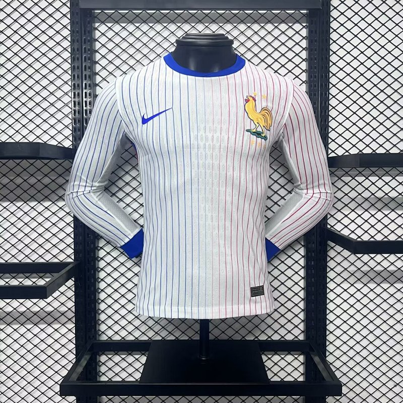 2024 France Away Player Version Long Sleeve Jerseys