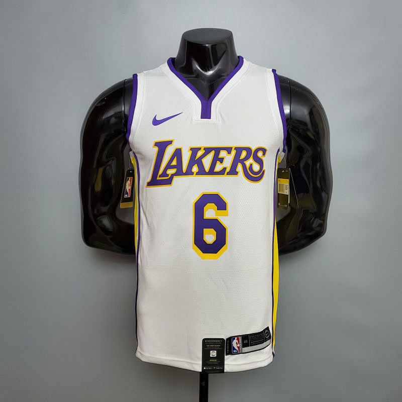 James #6 Lakers white NBA jersey Size XS-XXL