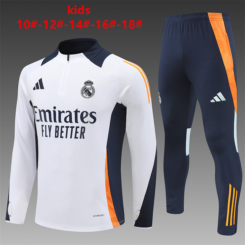 24-25 Real Madrid Kids Long Sleeve Training Suit
