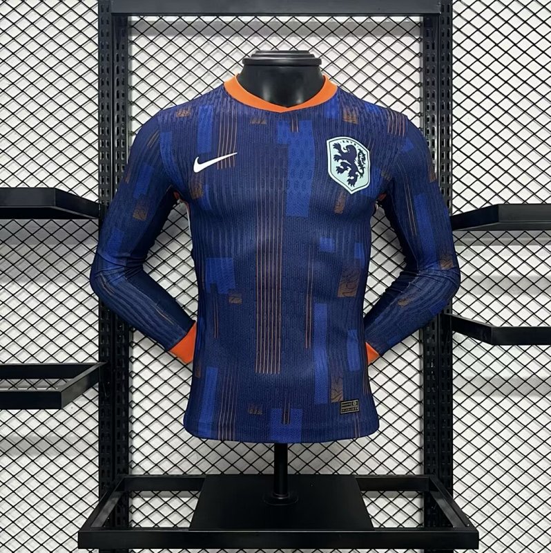 2024 Netherland Away Player Version Long Sleeve Jerseys