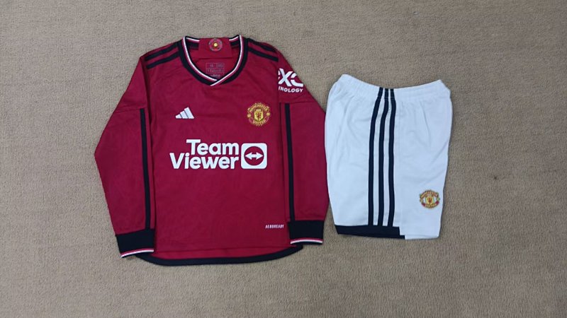 23-24 M-anchester U-nited Home Kids Long Sleeves Jerseys