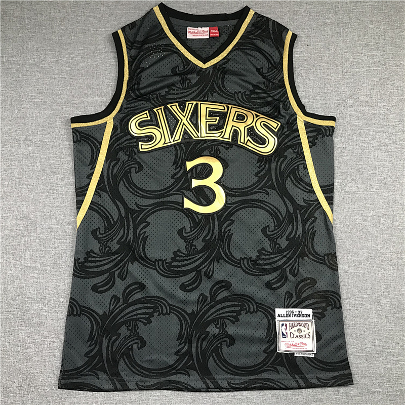 76ers #3 Black Retro Embroidery
