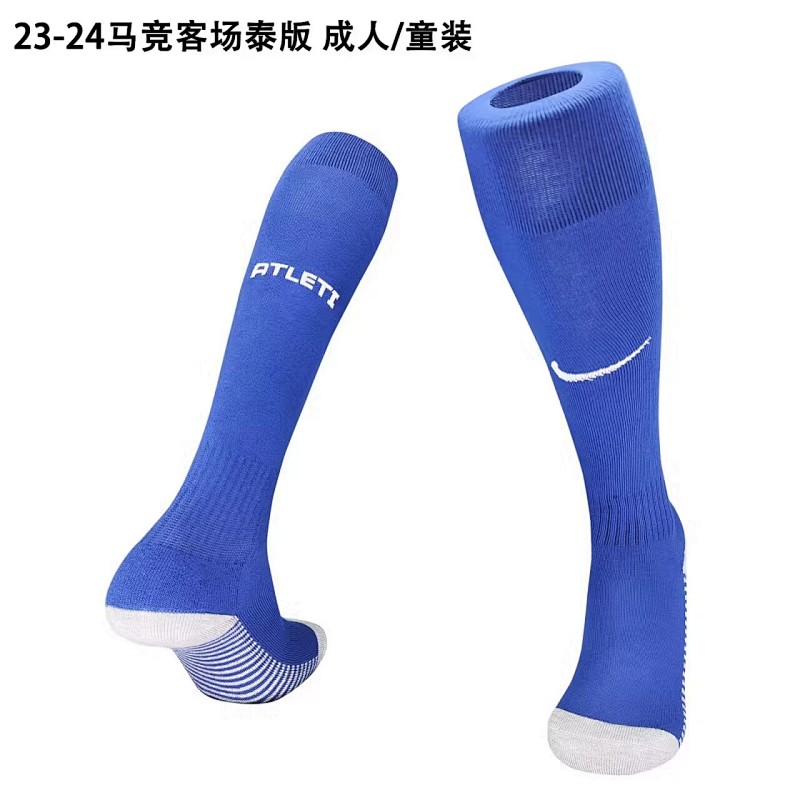 23-24 Atletico Madrid Away Adult Kids Socks