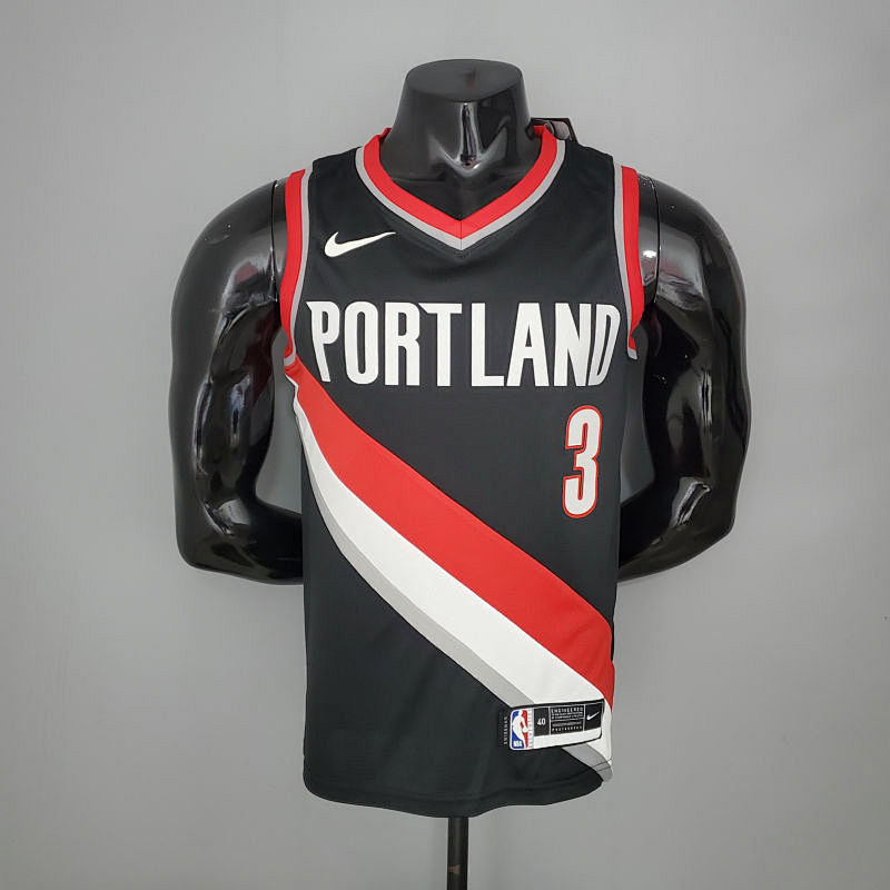 2021 McCOLLUM#3 Trail Blazers Home black NBA Jersey S-XXL
