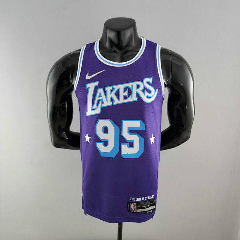 2022 75th Anniversary TOSCANO #95 Los Angeles Lakers City Edition Purple NBA Jersey S-XXL