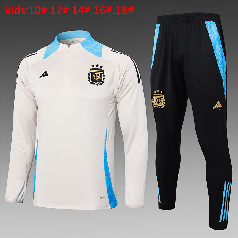 2024 Argentina Kids Long Sleeve Training Suit