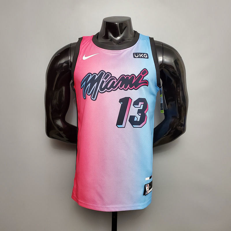 New Miami Heat ADEBAYO#13 City Edition Pink Blue Gradient Color S-XXL (support customization)