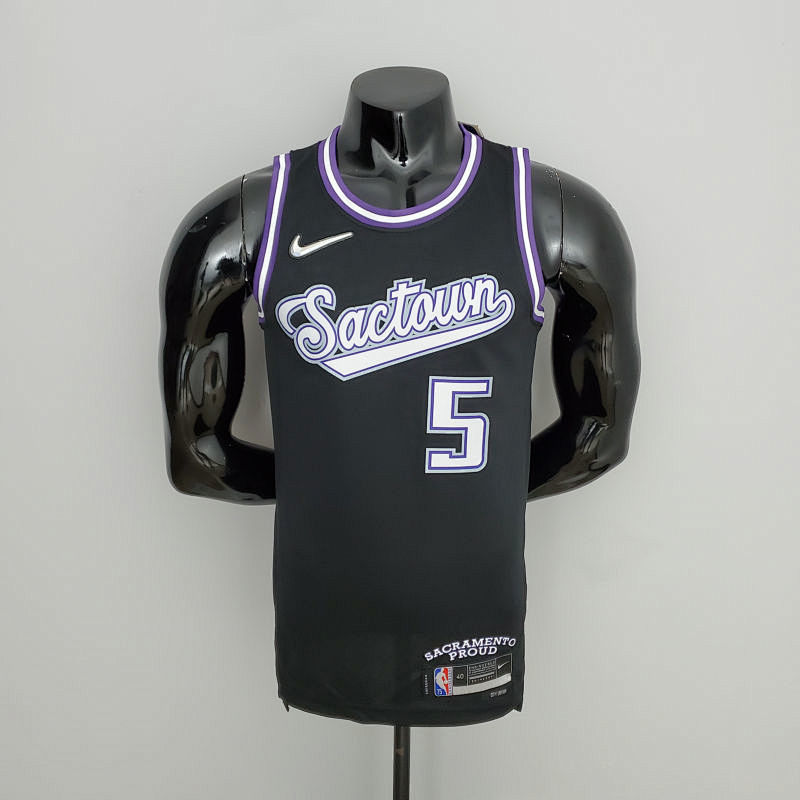 2022 Season Fox#5 Kings City Edition Black NBA Jersey S-XXL