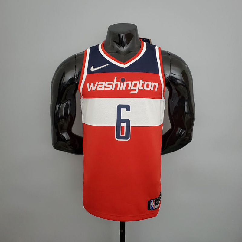 75th Anniversary Harrell #6 Wizards Red, White and Blue NBA Jersey S-XXL