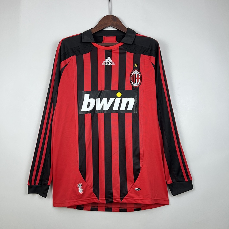 07-08 AC Milan Home Retro Long Sleeve Jerseys