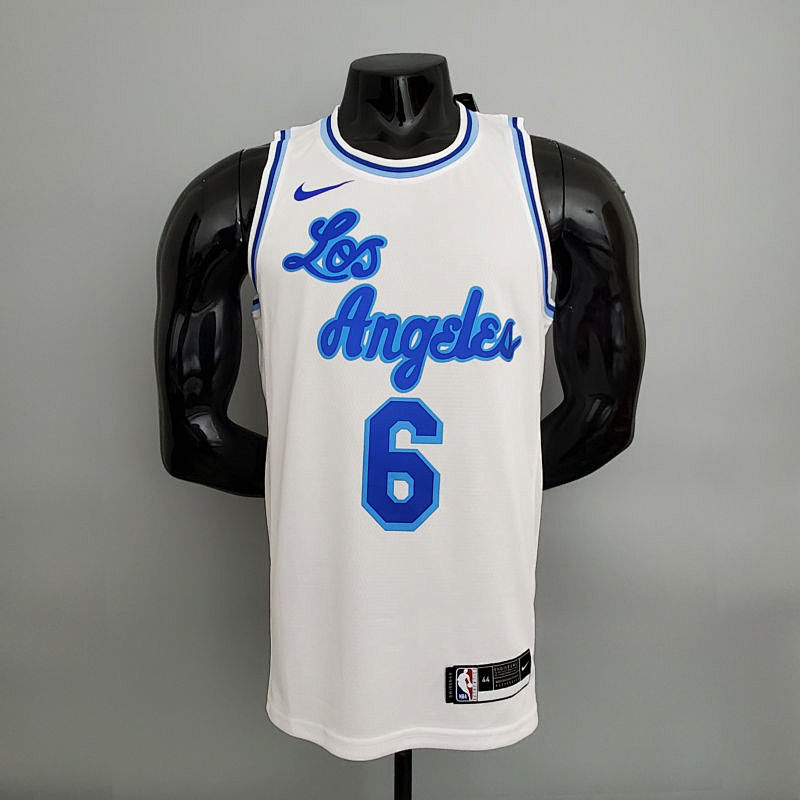 Lakers James#6 Latin Night (High Head) White NBA Jersey S-XXL