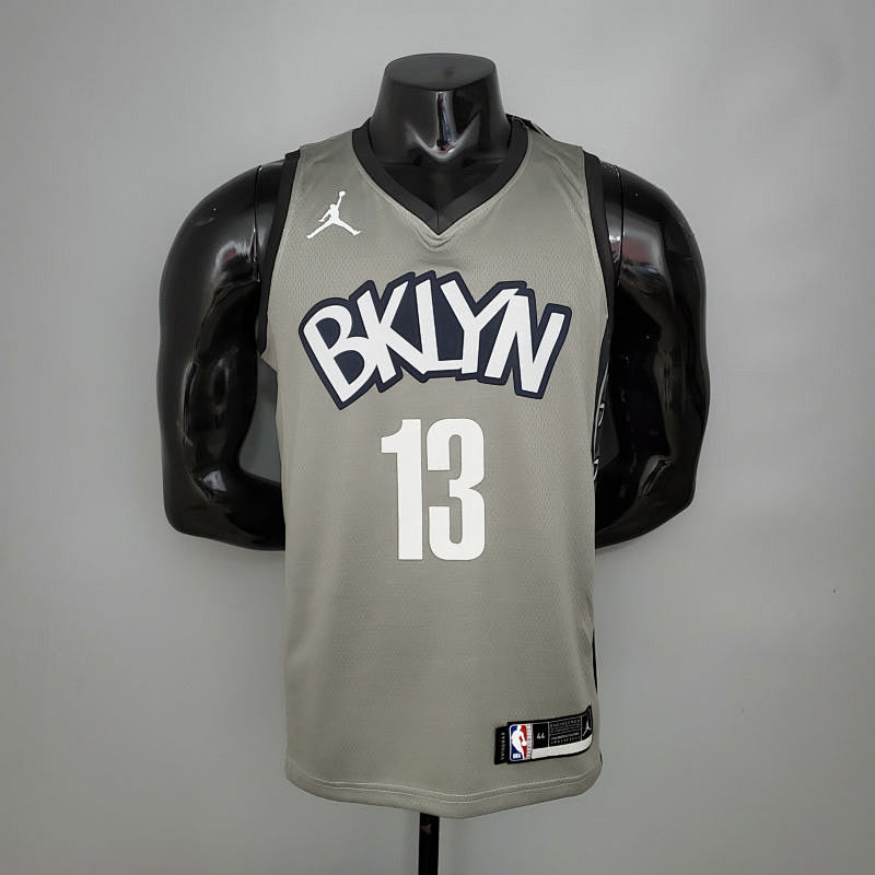 Harden#13 Brooklyn Nets City Edition Gray NBA Jersey Size S-XXL