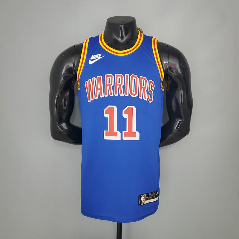 THOMPSON#11 75th Anniversary Warriors Blue NBA Jersey S-XXL