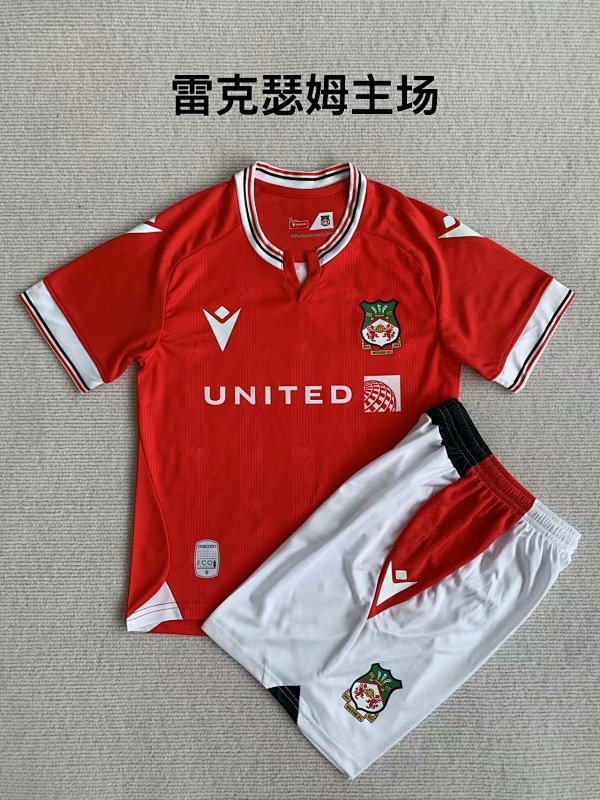 23-24 Wrexham Home Kids Jerseys