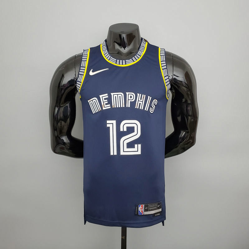 2022 season morant#12 Grizzlies City Edition Royal Blue NBA Jersey S-XXL