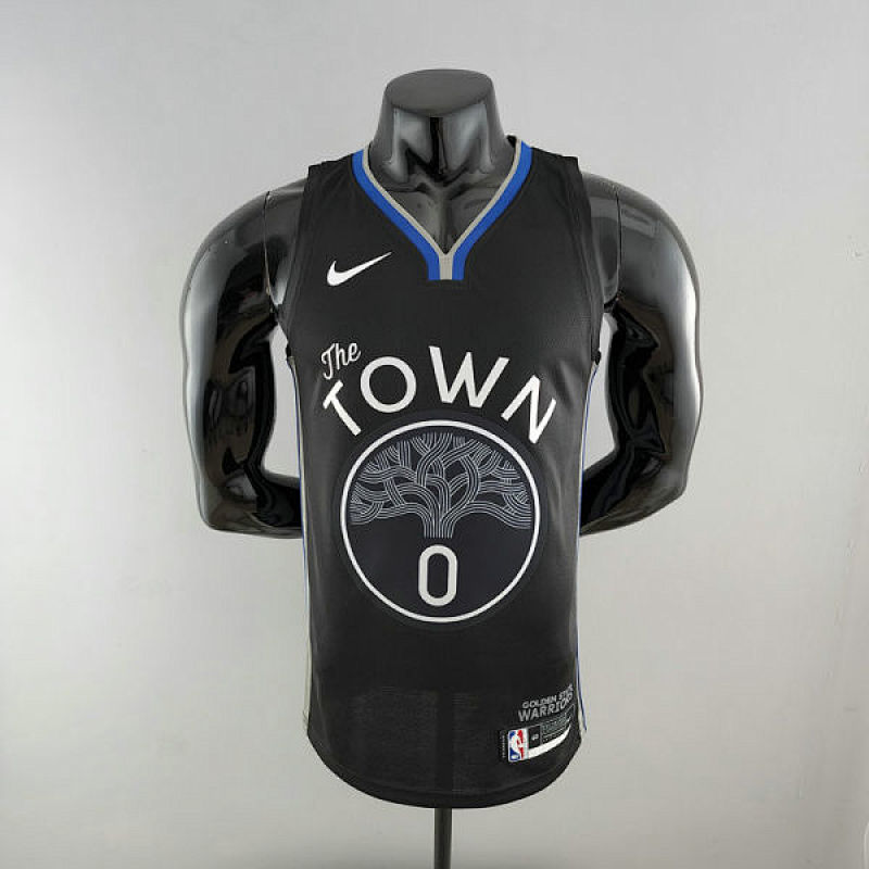 2020 PAYTON II#0 Warriors City Edition Black and Grey NBA Jersey S-XXL