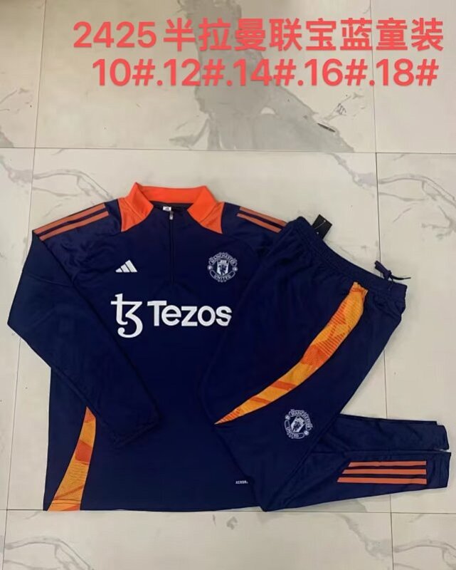 24-25 M-anchester U-nited Kids Long Sleeve Training Suit