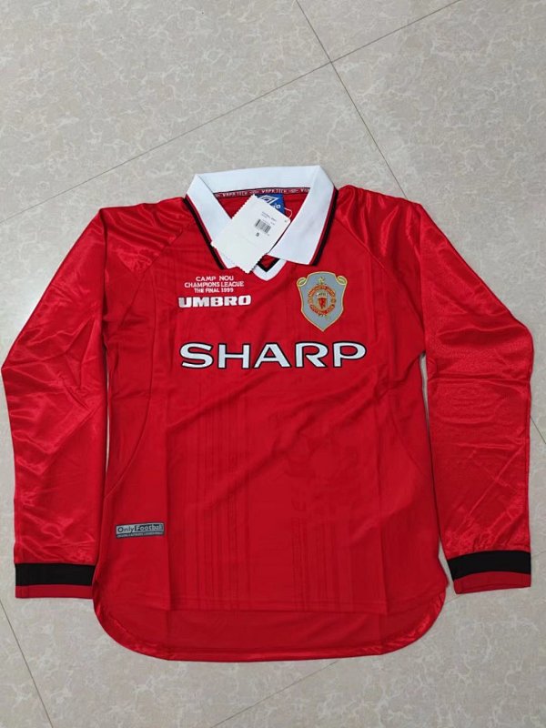 1999 M-anchester U-nited Long Sleeve Retro Jerseys