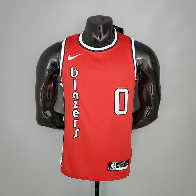 LILLARO#0 Trail Blazers Retro Red NBA Jersey S-XXL