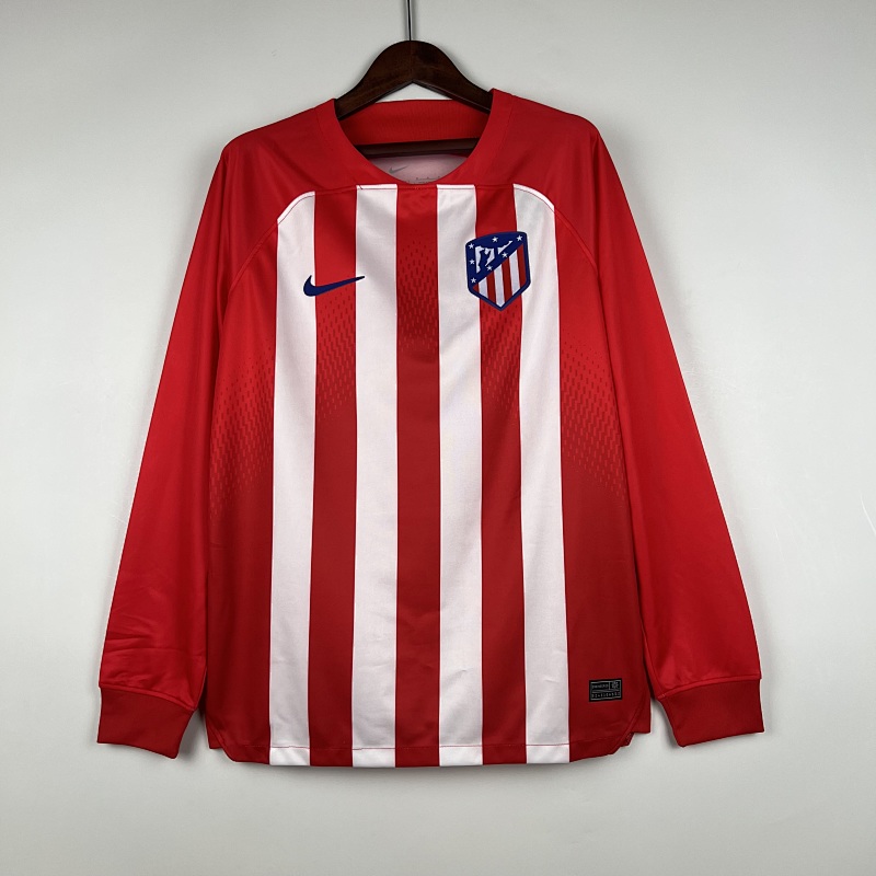 23-24 Atletico Madrid Home Long Sleeve Jerseys