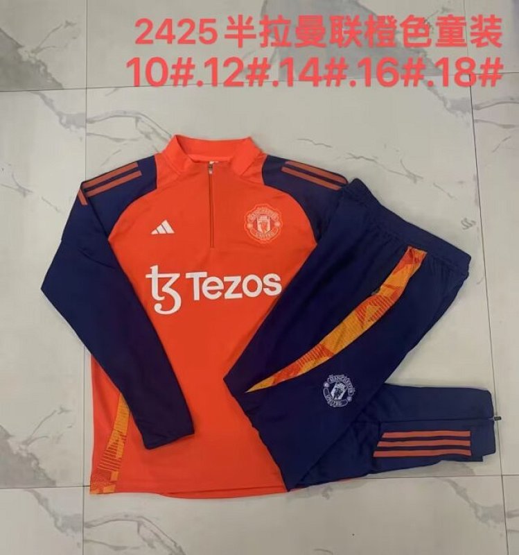 24-25 M-anchester U-nited Kids Long Sleeve Training Suit