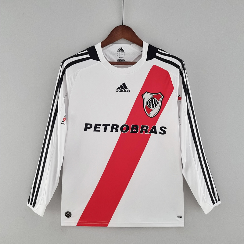09-10 River Plate Home Retro Long Sleeve Jerseys