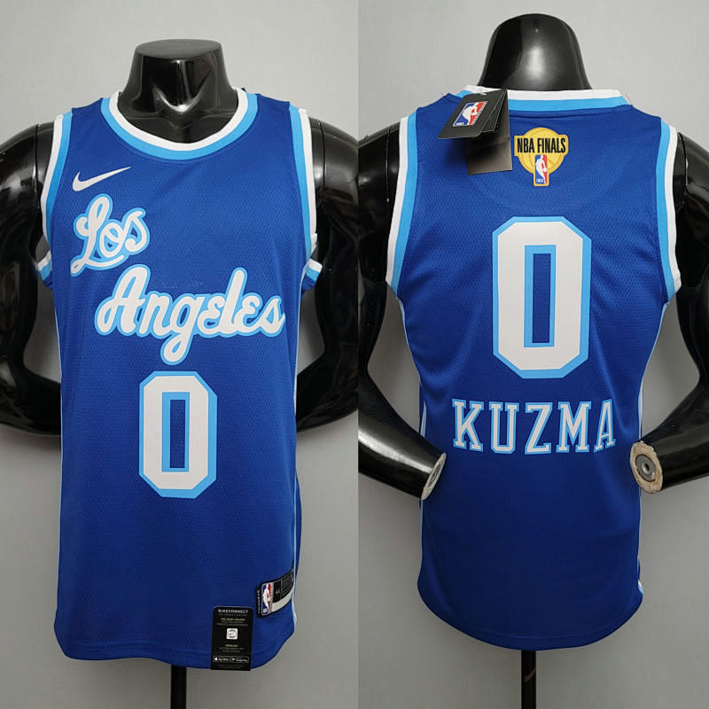 Retro night KUZMA #0 Lakers blue NBA jersey Size XS-XXL