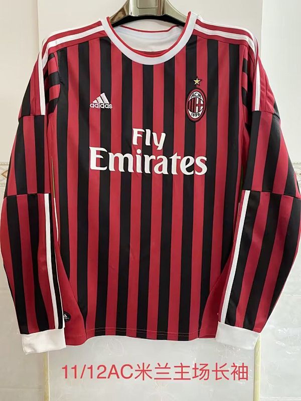 11-12 AC Milan Home Retro Long Sleeve Jerseys
