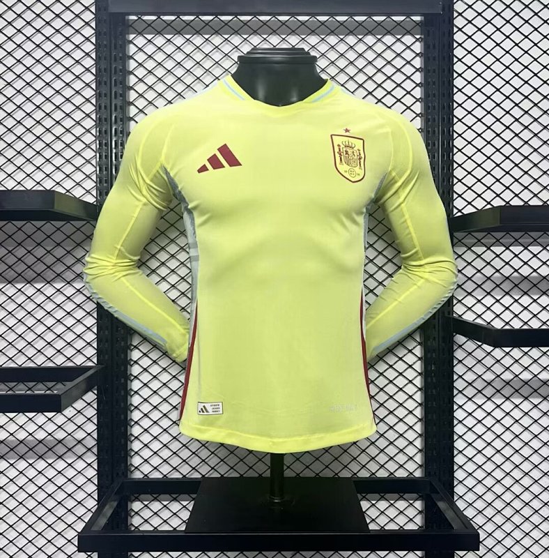 2024 Spain Away Player Version Long Sleeve Jerseys