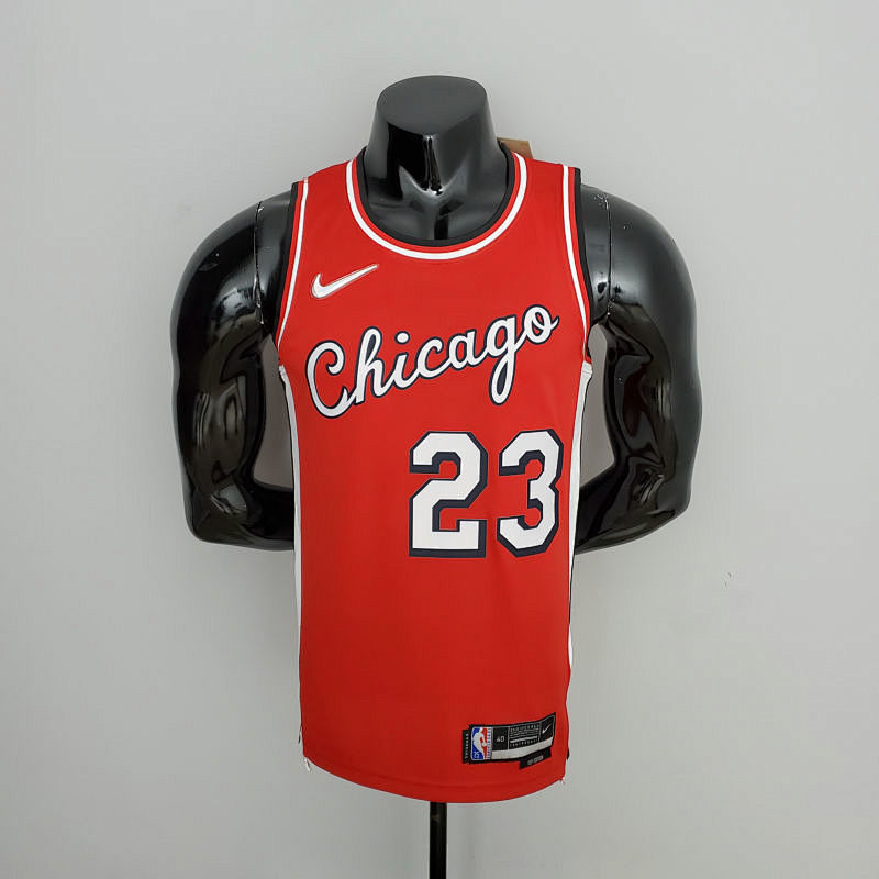 75th Anniversary 2022 Season Chicago Bulls JDRDAN#23 City Edition Red NBA Jersey S-XXL