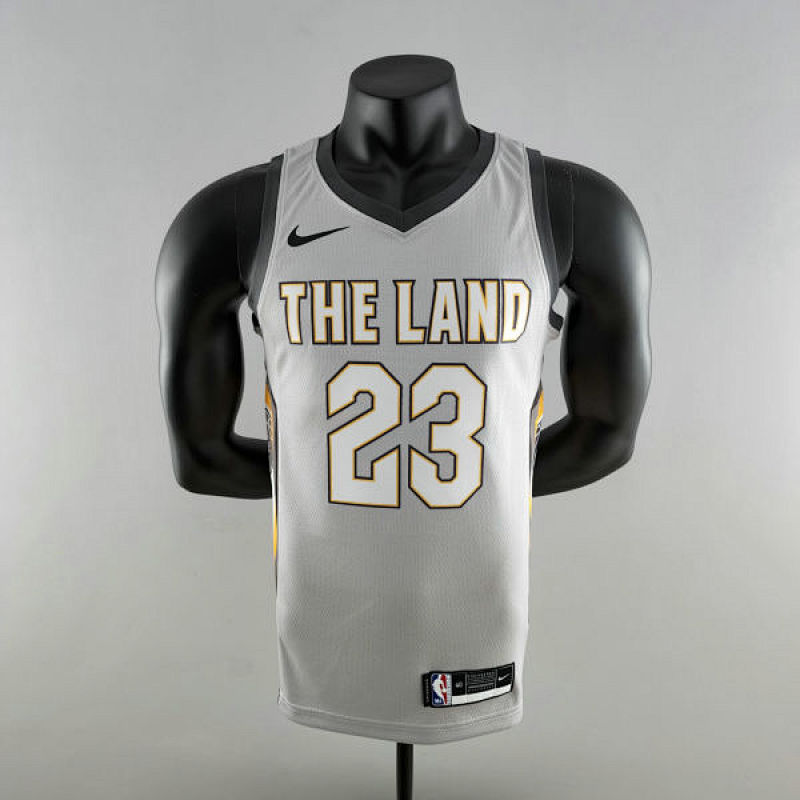 2018 JAMES #23 Cleveland Cavaliers Grey NBA Jersey S-XXL