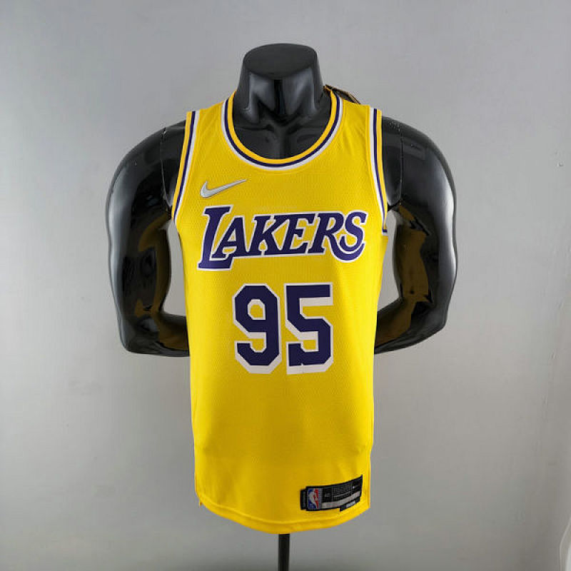 75th Anniversary TOSCANO #95 Los Angeles Lakers Yellow NBA Jersey S-XXL