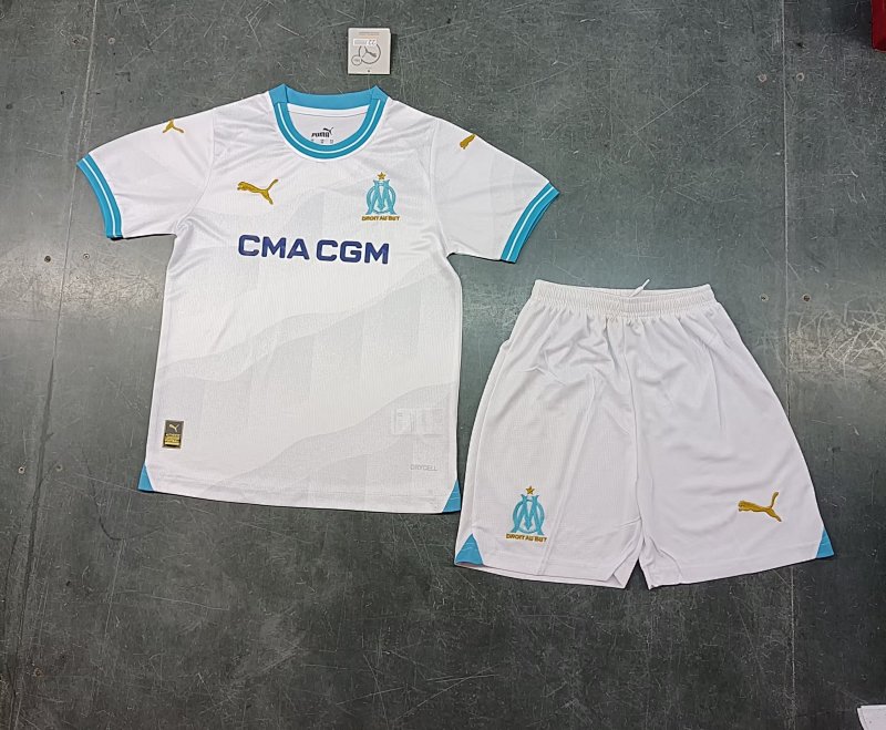 23-24 Marseille Home Kids Jerseys
