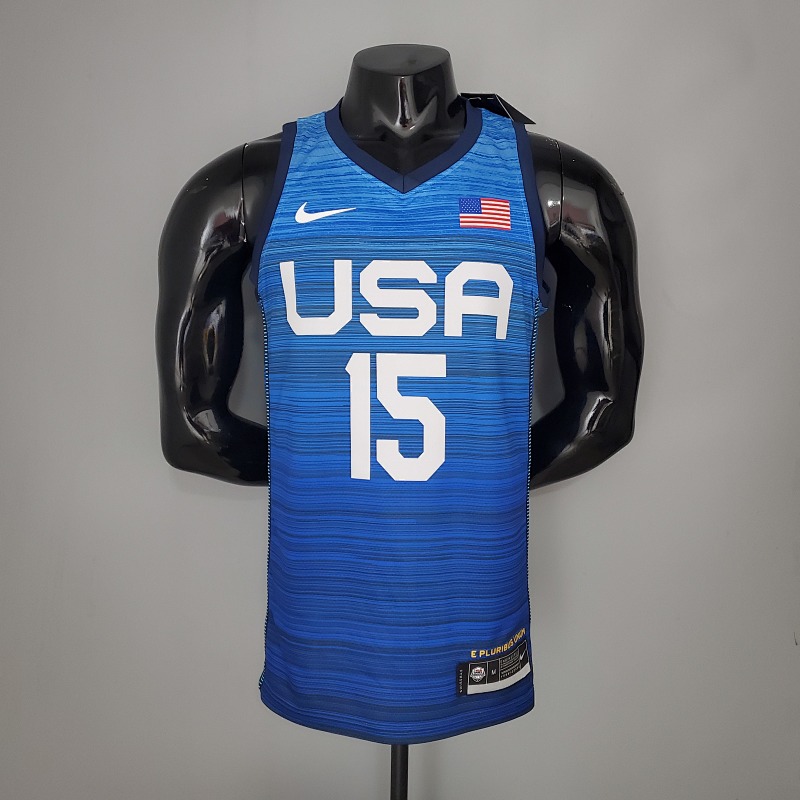 2021 Olympics BOOKER#15 USA Team USA Blue NBA Jersey S-XXL