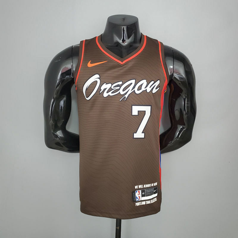 2021 ROY#7 Trail Blazers City Edition Brown NBA Jersey S-XXL